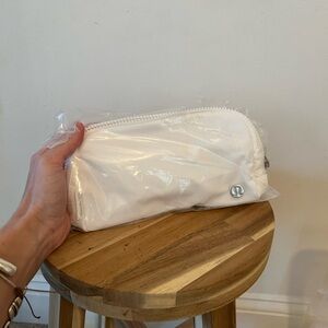 Lululemon White Zippered Sling Shoulder Bag